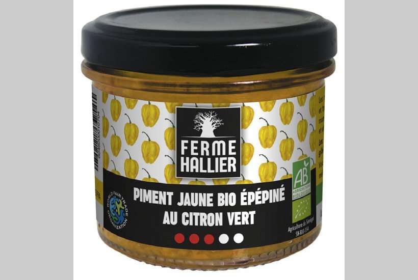 Piment jaune bio épépiné au citron vert